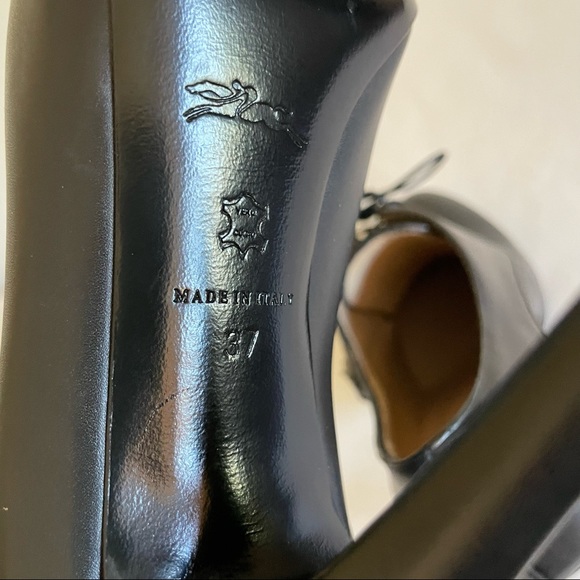 Authentic LONGCHAMP Black Leather Debies LM CUIR Heeled Booties 37 7 $585 - Picture 7 of 7